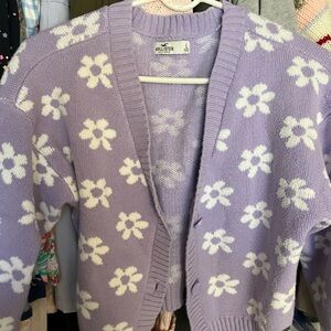 Hollister purple flower cardigan, clean, never worn
